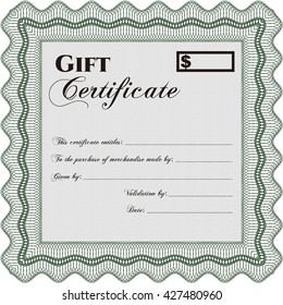 Vector Gift Certificate. Complex background. Lovely design. Customizable, Easy to edit and change colors. 