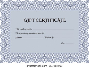 Vector Gift Certificate. Customizable, Easy to edit and change colors.Complex background. Good design. 