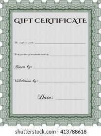 Vector Gift Certificate. Customizable, Easy to edit and change colors. With complex background. Excellent design. 