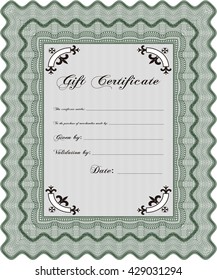Vector Gift Certificate. Customizable, Easy to edit and change colors. Lovely design. Complex background. 