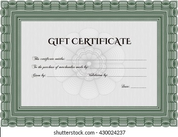 Vector Gift Certificate. Customizable, Easy to edit and change colors. With complex background. Good design. 