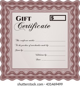 Vector Gift Certificate. Customizable, Easy to edit and change colors. Complex background. Excellent design. 