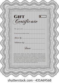 Vector Gift Certificate. Customizable, Easy to edit and change colors. Complex background. Excellent design. 