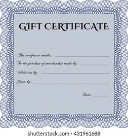 Vector Gift Certificate. Customizable, Easy to edit and change colors. With complex background. Excellent design. 