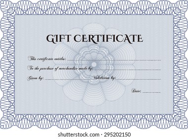 Certificado de regalo de vectores. Detallado.Buen diseño. Con un fondo de calidad. 
