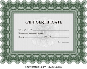 Certificado de regalo de vectores. Excelente diseño complejo. Fácil de imprimir. Detallado.