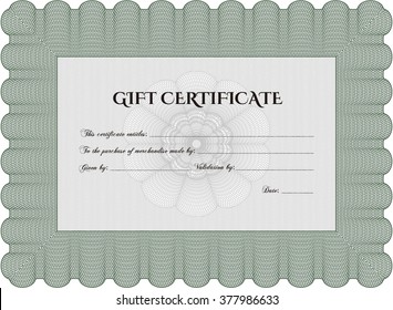 Vector Gift Certificate. Excellent design. Customizable, Easy to edit and change colors. With complex background. 