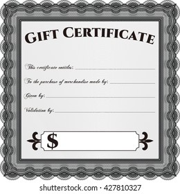 Vector Gift Certificate. Excellent design. Customizable, Easy to edit and change colors. With complex background. 