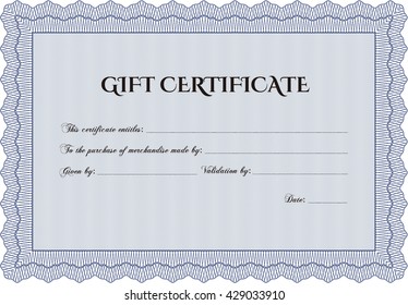 Certificado de regalo de vectores. Excelente diseño. Personalizable, fácil de editar y cambiar los colores. Fondo complejo. 