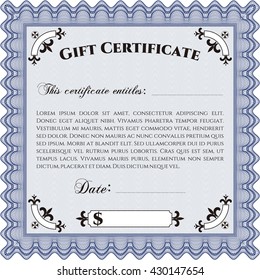 Vector Gift Certificate. Excellent design. With complex background. Customizable, Easy to edit and change colors. 