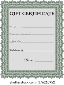 Vector Gift Certificate. Good design. Customizable, Easy to edit and change colors. With complex background. 