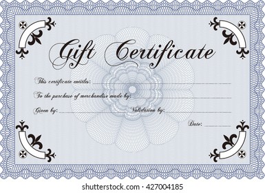 Vector Gift Certificate. Good design. Customizable, Easy to edit and change colors. With complex background. 