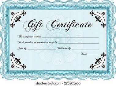 Vector Gift Certificate Superior Design Linear Stock Vector (Royalty ...