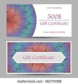 Vector gift certificate template doodle.
