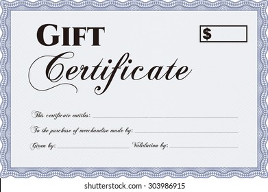 Vector Gift Certificate template. With great quality guilloche pattern. Excellent complex design. Customizable, Easy to edit and change colors.