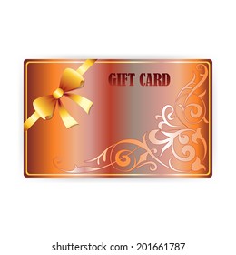 Vector gift coupon, gift card with lace pattern