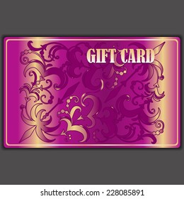 Vector gift coupon, gift card with lace ornament