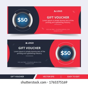 Vector Gift Coupon. Elegant Christmas Voucher Design. Premium eGift Card Background for E-commerce, Online Shopping. Marketing Business Flyer Template Design, Social Media Graphic Premium gift voucher