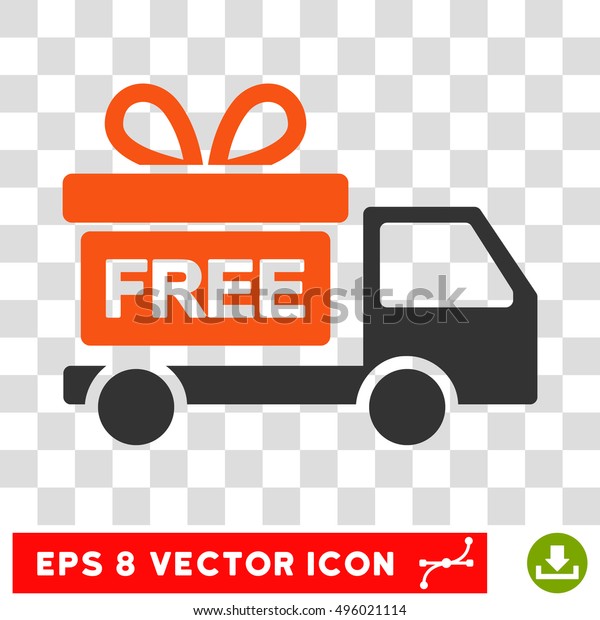 Vector Gift Delivery EPS vector pictogram.\
Illustration style is flat iconic bicolor orange and gray symbol on\
a transparent\
background.