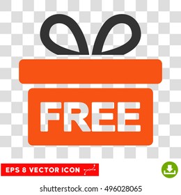 Vector Gift EPS vector icon. Illustration style is flat iconic bicolor gray and orange symbol on a transparent background.