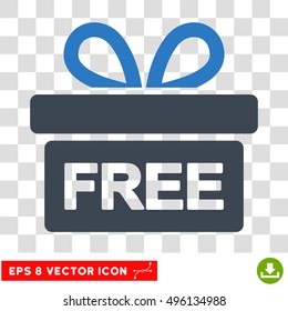 Vector Gift EPS vector icon. Illustration style is flat iconic bicolor smooth blue symbol on a transparent background.