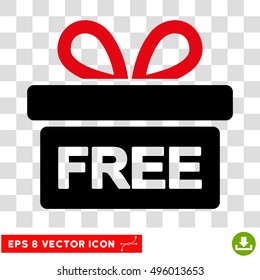 Vector Gift EPS vector pictograph. Illustration style is flat iconic bicolor intensive red and black symbol on a transparent background.