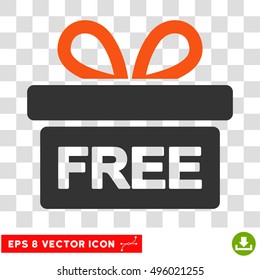 Vector Gift EPS vector pictograph. Illustration style is flat iconic bicolor orange and gray symbol on a transparent background.