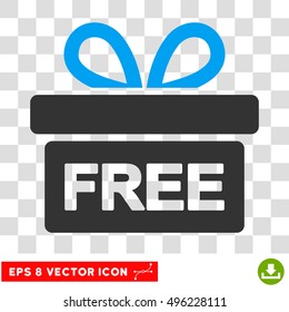 Vector Gift EPS vector pictograph. Illustration style is flat iconic bicolor blue and gray symbol on a transparent background.