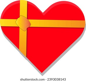 vector gift in the form of love for celebrations