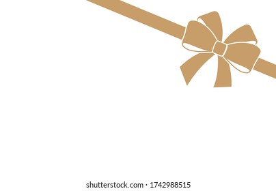 Regalo vectorial con arco dorado con cinta curvada para la decoración de páginas. Concepto de invitación, banners, tarjetas de regalo, felicitación o vectores de disposición de sitios web.