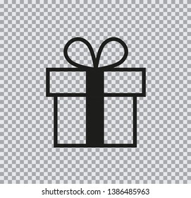 Vector gift icon black on transparent background