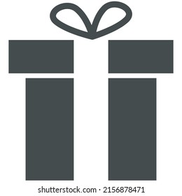 Vector gift icon black with ribbon