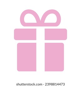 Ilustración del icono de regalo del vector sobre fondo blanco.