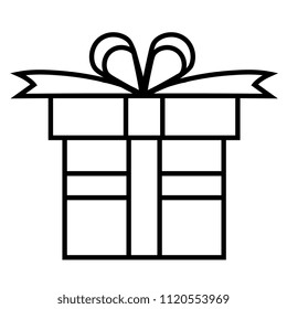 Vector Gift Icon Isolated On White Background