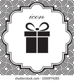 Vector gift icon on a geometric background of eps