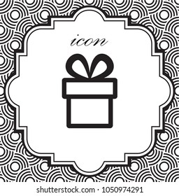 Vector gift icon on a geometric background of eps