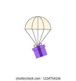 Vector gift icon.
A gift on a parachute.