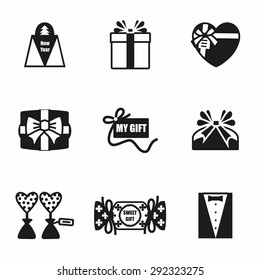 Vector Gift icon set on white background