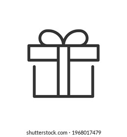 Vector gift line icon. Symbol in trendy outline style. Vector illustration isolated on a white background. 