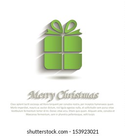 vector gift paper 3D green icon