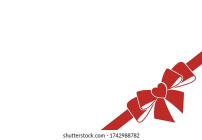 Vector gift red bow with curled ribbon for page decor. Concept for invitation, banners, gift cards, congratulation or website layout vector.