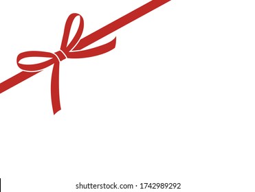 Vector gift red bow with curled ribbon for page decor. Concept for invitation, banners, gift cards, congratulation or website layout vector.