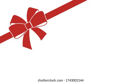 Vector gift red bow with curled ribbon for page decor. Concept for invitation, banners, gift cards, congratulation or website layout vector.