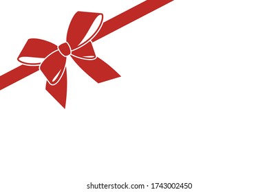 Vector gift red bow with curled ribbon for page decor. Concept for invitation, banners, gift cards, congratulation or website layout vector.