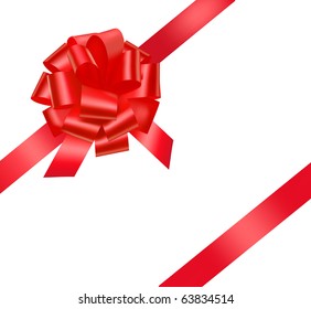 Vector. Gift red ribbon and bow.