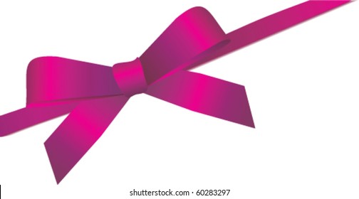 Vector gift ribbon with pink bow