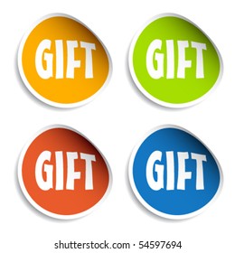 vector gift sign stickers