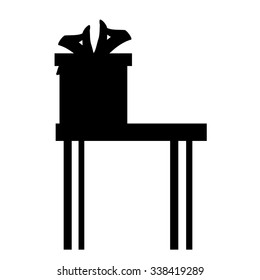 Vector gift silhouette on a white background.