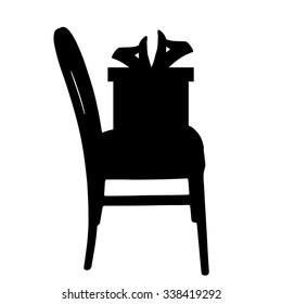 Vector gift silhouette on a white background.