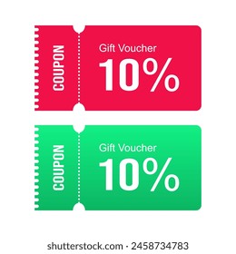 Vector Gift Voucher Coupon 10% For Sale